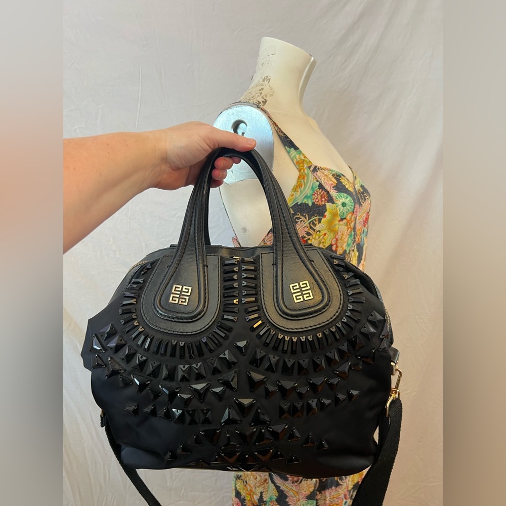 XCLT Givenchy nightingale black jeweled nylon bag Crossbody